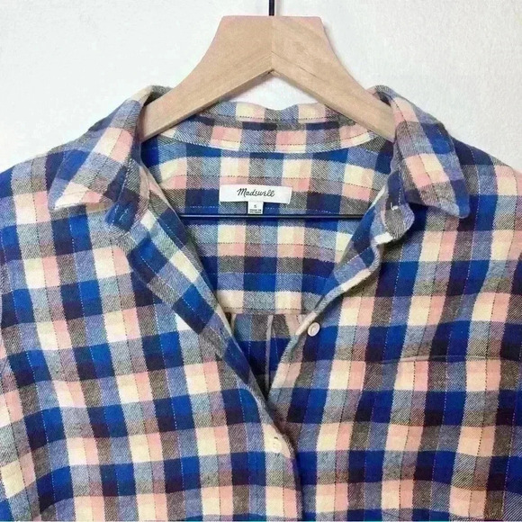 Madewell Women’s Plaid Button Down Tie Front Flannel Size Small - Picture 8 of 13